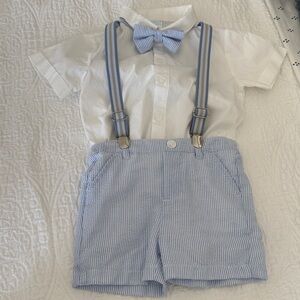 Edgehill 24M Blue and White Striped Suspender Set